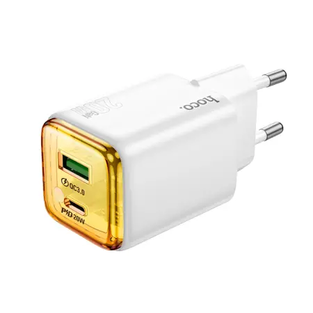 Hoco N52 Monsoon Charger with 2 USB QC3.0 20W and USB-C PD20W Charging Outputs White