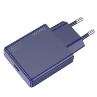 Travel Charger Hoco N44 Biscuit Ultra Thin USB-C PD30W Fast Charge Titanium Blue