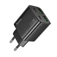 Travel Charger Hoco N56 Fundador Quad Port Charging 2x USB-C 30W + 2x USB-A 30W Black