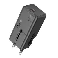 Hoco AC25 Universal Converter Travel Charger US/EU/AU/ UK USB-C PD30W GaN Black