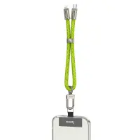 Hoco Multifunctional Wrist Lanyard/Charging Cable USB-C to Lightning Fluorescent Green 22cm