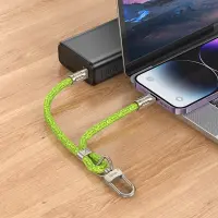 Hoco Multifunctional Wrist Lanyard/Charging Cable USB-C to Lightning Fluorescent Green 22cm