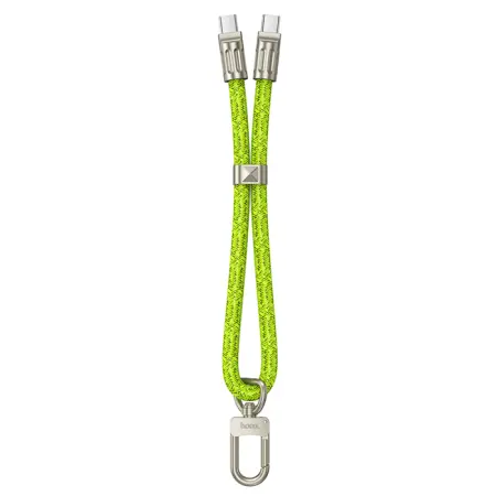 Hoco Multifunctional Wrist Lanyard/Charging Cable USB-C to USB-C Fluorescent Green 22cm