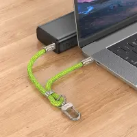 Hoco Multifunctional Wrist Lanyard/Charging Cable USB-C to USB-C Fluorescent Green 22cm