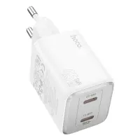 Hoco N42 Elogiado Charger with 2xUSB-C 45W Charging Outputs White