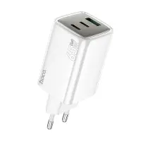 Hoco N49 Glorious Travel Charger with 2xUSB-C 65W and USB-A 30W Charging Outputs White