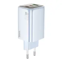 Hoco N49 Glorious Travel Charger with 2xUSB-C 65W and USB-A 30W Charging Outputs Blue