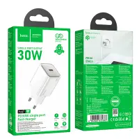 Hoco N47 Glorious Travel Charger with USB-C 30W White