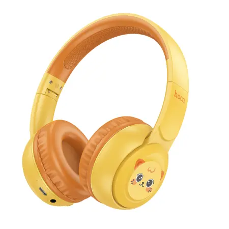 Wireless Headphone Hoco W60 Rhyme V5.4 250mAh with AUX  Sun Yellow