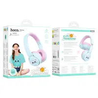 Wireless Headphone Hoco W60 Rhyme V5.4 250mAh with AUX  Sky Blue