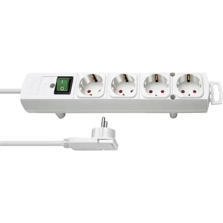 Power Strip Brennenstuhl with 4 Inlet Sockets and On / Off Switch Cable 2 m IP20 White