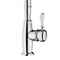 TEKA Stainless Steel Sink Faucet Rotating, Retro Design & Ceramic White Handle FO 915 3/8”-1/2”TOTAL