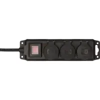 Outdoor  Power Strip Brennenstuhl  with 3 Inlet Sockets and On / Off Switch Cable 2 m IP44 Black