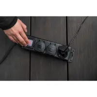 Outdoor  Power Strip Brennenstuhl  with 3 Inlet Sockets and On / Off Switch Cable 2 m IP44 Black