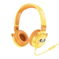 Kids Headphones Hoco W61 with Microphone 3.5mm Sun Yellow 1.2m