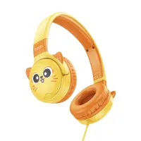 Kids Headphones Hoco W61 with Microphone 3.5mm Sun Yellow 1.2m