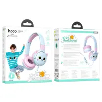 Kids Headphones Hoco W61 with Microphone 3.5mm Sky Blue 1.2m