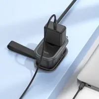 Hoco Charger NS7 Sharp with Outlet Extension and 3 Charging Outputs 1xUSB-C PD20W and 2xUSB-A 18W Black