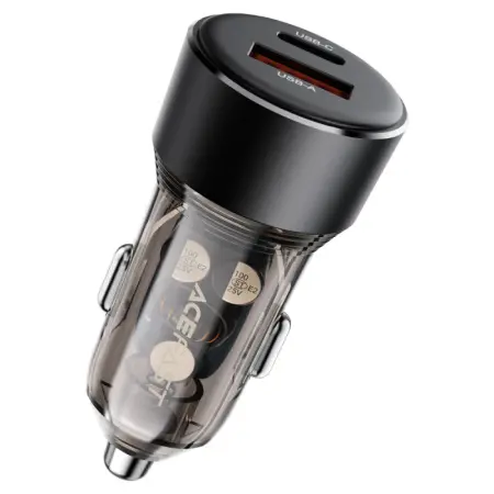 Car Charger  Acefast B12 60W with 2 Charging Ports 1xUSB-C + 1xUSB-A Black