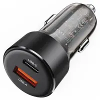 Car Charger  Acefast B12 60W with 2 Charging Ports 1xUSB-C + 1xUSB-A Black