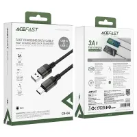 Data Cable Acefast C9-04 USB to USB-C 3.0A for Fast Charging and Data Transfer Black1,2m