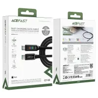 Data Cable Acefast C7-03  USB-C  to USB-C 100W 20V/5A  with Charging Display Black 1.2m