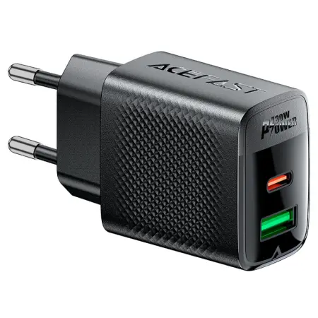 Travel Charger Acefast  A98 GaN with  1xUSB-C and 1xUSB-A 30W Black