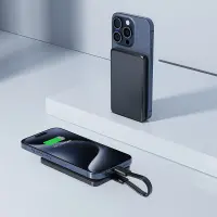 Power Bank Acefast M8 5000mAh 1xUSB-C 18W with Wireless Charging and LED Indicator Black