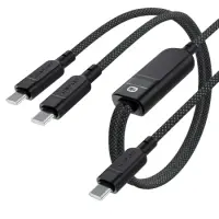 Data Cable Acefast C5-11  USB-C to 2xUSB-C 100W 20V/5A Black 1.2m