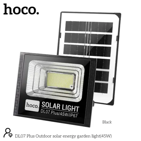 Hoco DL07 Plus Outdoor Solar Energy Garden Light 45W 2000mAh Remote Control Black