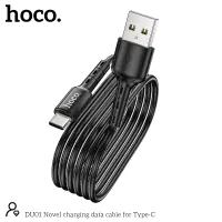 Data Cable Hoco DU01 Novel USB to USB-C 3.0A  Charging and Data Transfer Black 1m