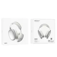 Wireless Stereo Headphone Hoco ESD15 Cool Shadow V5.3 400mAh 12h Use Time with Micro SD and AUX Ports Silver