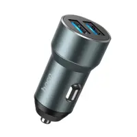 Car Charger Hoco  DZ17  with 2xUSB-A Ports 5V/2.4A with Lights Black