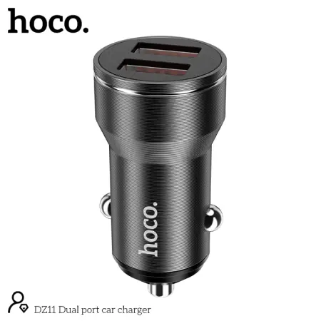 Car Charger Hoco DZ11 Dual USB-A Ports 2.4A Black