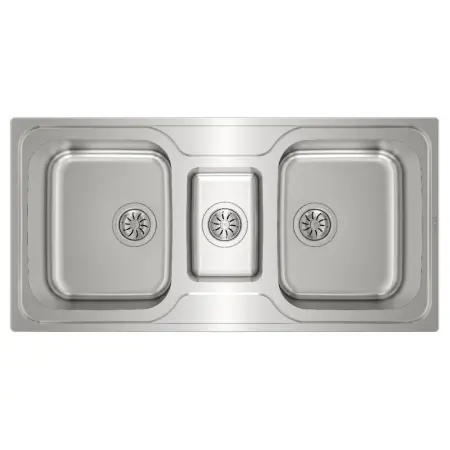 Stainless Steel Sink TEKA Triple Bowl for Built-in Installation 100x50cm CLASSIC 2½B TOTAL