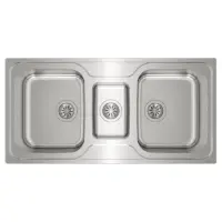 Stainless Steel Sink TEKA Triple Bowl for Built-in Installation 100x50cm CLASSIC 2½B TOTAL