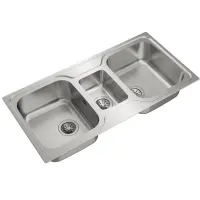 Stainless Steel Sink TEKA Triple Bowl for Built-in Installation 100x50cm CLASSIC 2½B TOTAL