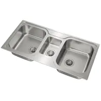 Stainless Steel Sink TEKA Triple Bowl for Built-in Installation 100x50cm CLASSIC 2½B TOTAL