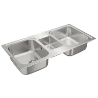 Stainless Steel Sink TEKA Triple Bowl for Built-in Installation 100x50cm CLASSIC 2½B TOTAL