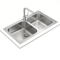 Stainless Steel Sink TEKA Double Bowl for Built-in Installation 86x50cm CLASSIC 2B 86 TOTAL