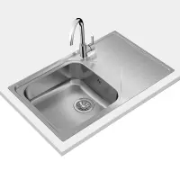 Stainless Steel Sink TEKA Single Bowl with Draining Board for Built-in Installation 79x50cm UNIVERSE 50 TOTAL