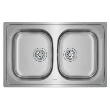 Stainless Steel Sink TEKA Double Bowl for Built-in Installation 79x50cm UNIVERSE 80 TOTAL Matt