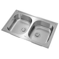 Stainless Steel Sink TEKA Double Bowl for Built-in Installation 79x50cm UNIVERSE 80 TOTAL Matt