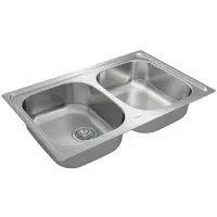 Stainless Steel Sink TEKA Double Bowl for Built-in Installation 79x50cm UNIVERSE 80 TOTAL Matt