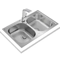 Stainless Steel Sink TEKA Double Bowl for Built-in Installation 79x50cm UNIVERSE 80 TOTAL Matt