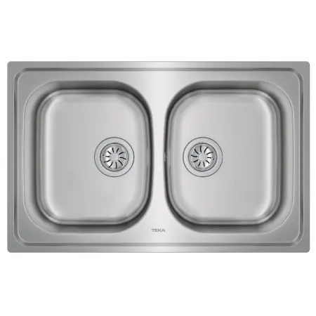 Stainless Steel Sink TEKA Double Bowl for Built-in Installation 79x50cm UNIVERSE 80 TOTAL