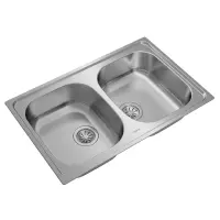 Stainless Steel Sink TEKA Double Bowl for Built-in Installation 79x50cm UNIVERSE 80 TOTAL