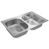 Stainless Steel Sink TEKA Double Bowl for Built-in Installation 79x50cm UNIVERSE 80 TOTAL