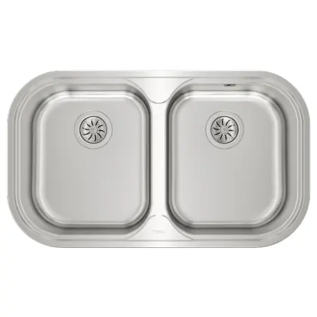 Stainless Steel Sink TEKA Double Bowl for Built-in Installation 82.8x48.5cm STYLO 2B TOTAL Matt