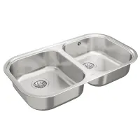 Stainless Steel Sink TEKA Double Bowl for Built-in Installation 82.8x48.5cm STYLO 2B TOTAL Matt